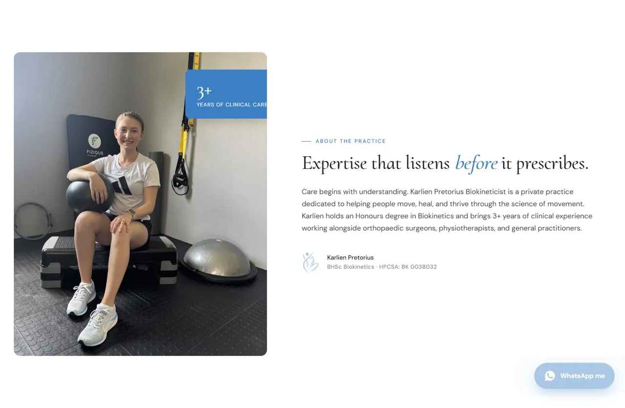 About — Karlien Biokineticist