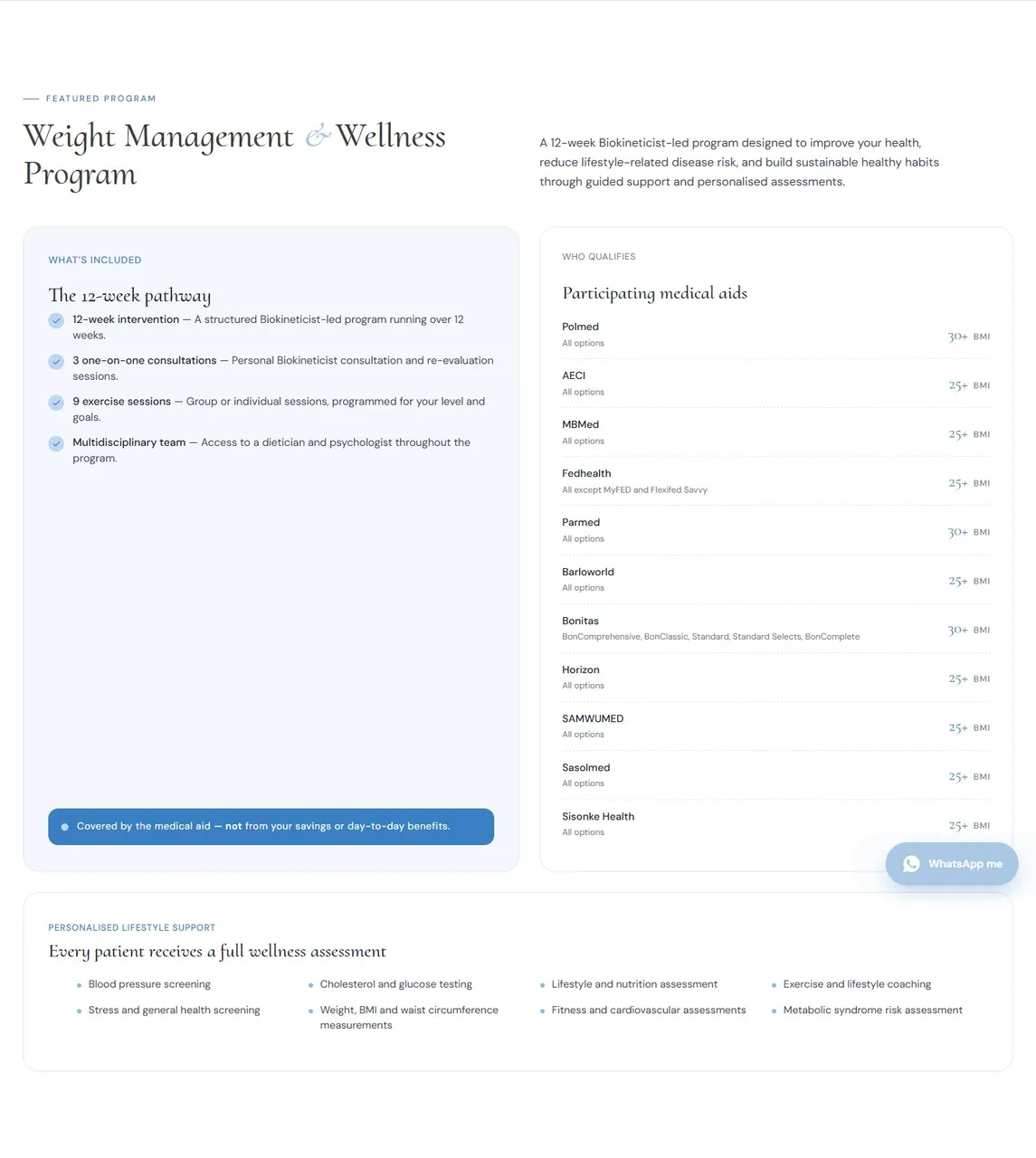 Wellness program — Karlien Biokineticist